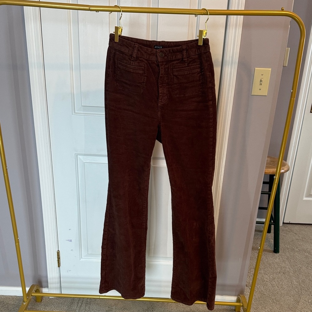 J. Crew Women's Corduroy Flare Pants in Deep Brown Size 28